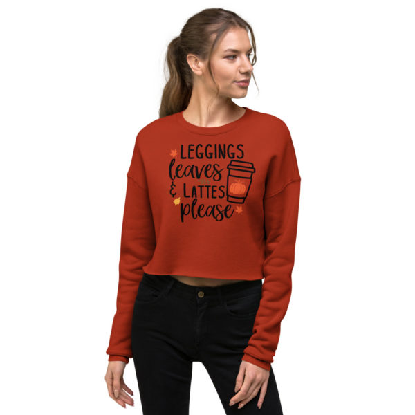 Leggings and Leaves Crop Sweatshirt - Image 2